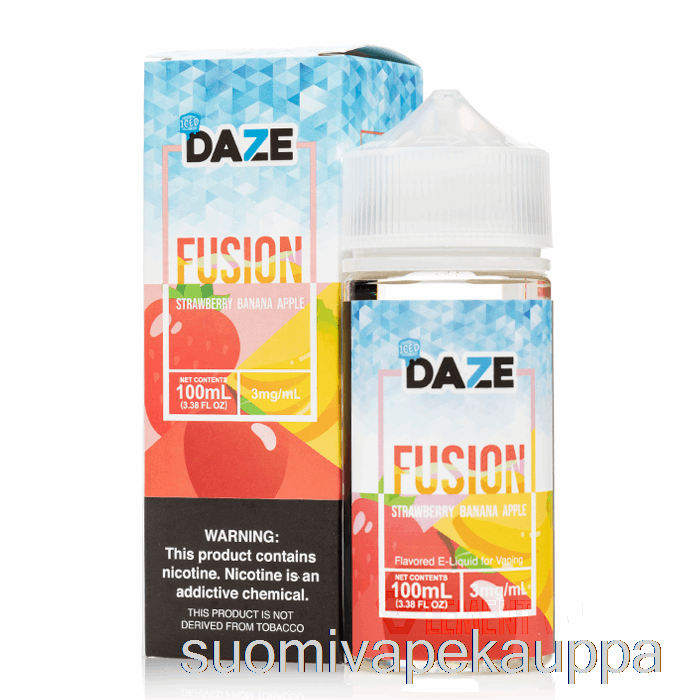 Vape Suomi Jäinen Mansikka Banaani Omena - 7 Daze Fusion - 100ml 0mg